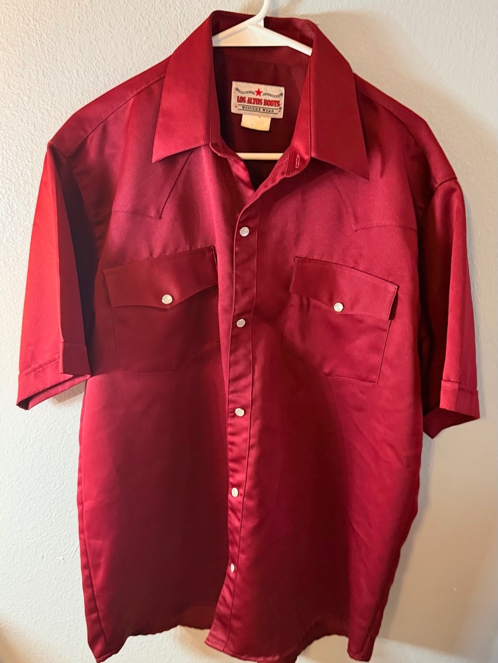 Los Altos Boots Men's Red Short-Sleeve Button-Down Shirt